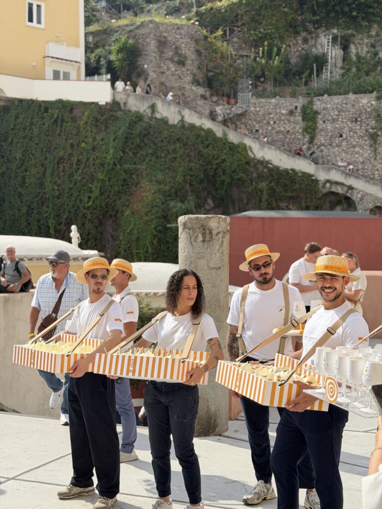 Solé team lined up with tray boxes