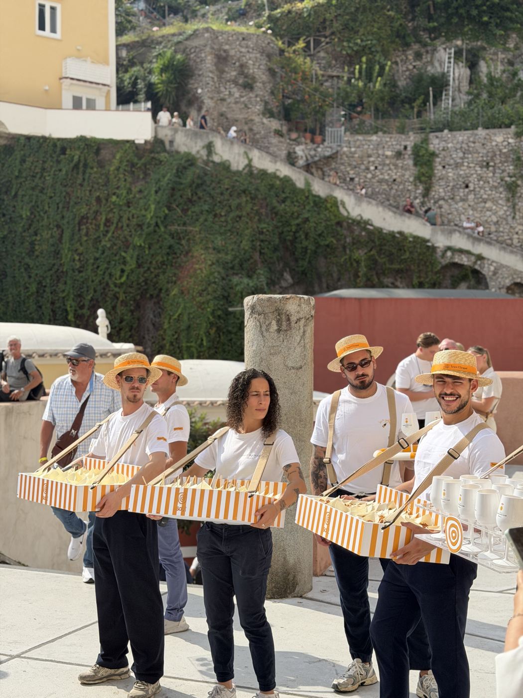 Solé team lined up with tray boxes
